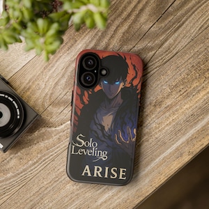 Solo Leveling Style Phone Case | Shadow Hunter Anime Cover, Blue-Eyed Warrior, Manga Fan Gift for iPhone & Samsung