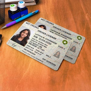 Carte d'identità per bambini Garanzia di sicurezza personalizzata/Carte d'identità per giovani Credenziali per bambini Carta d'identità della Virginia Occidentale