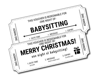 Babysitting Voucher Template, Date Night Coupon (Digital)