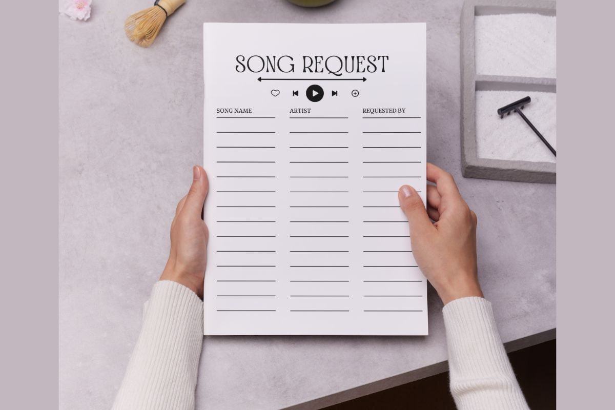 Editable Song Request Sign and Song Request Sheet, Print Wedding ...