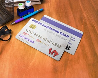 Tarjeta de privilegio blanca editable divertida, archivo digital editable de Canva. Imprime fácilmente en tu casa.