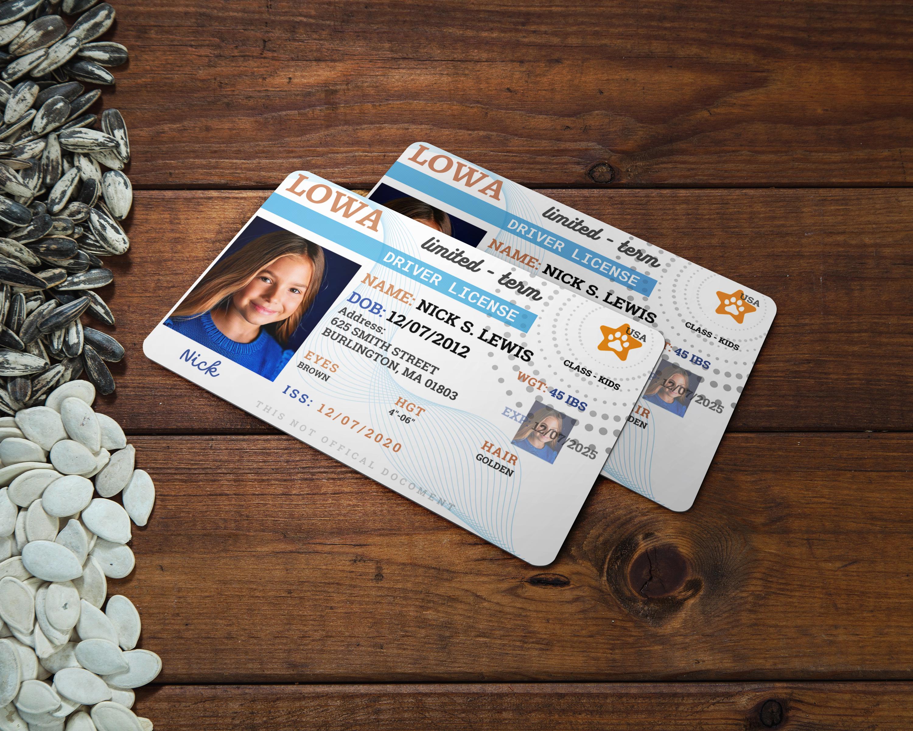 Child Novelty Driver License Template: Kids Safety ID Card (digital) - Etsy