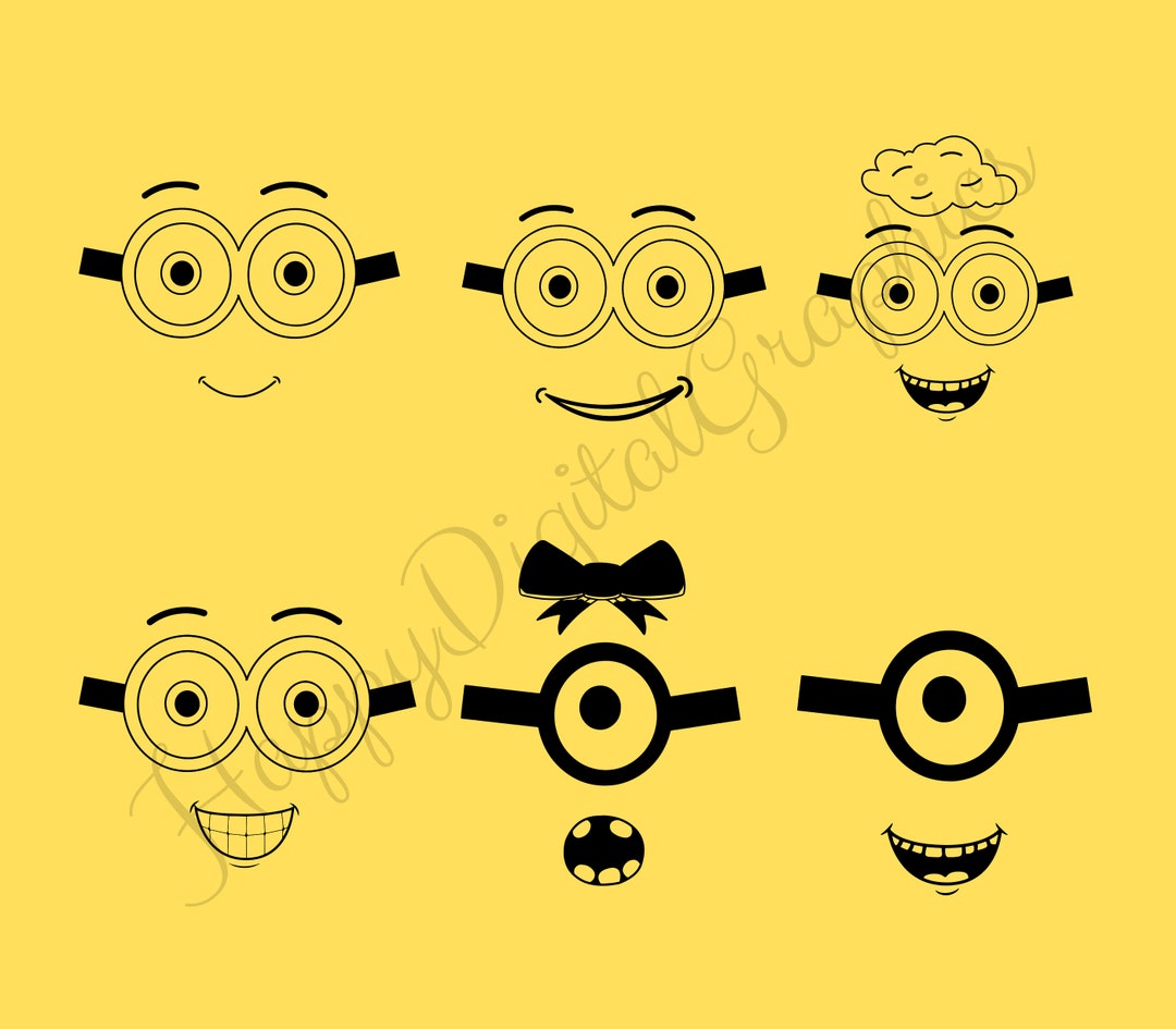 Minion Face Svg Minion Face Vector Funny Minion Face Minion - Etsy