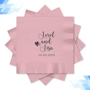 Custom Wedding Napkins – Personalized Reception Decor for Unforgettable Moments, Gold, Silver Foil Printed, Full color Party Napkin