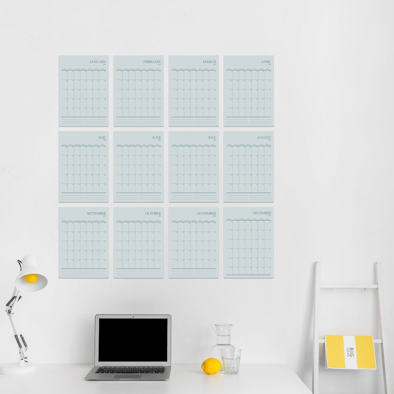 2024 Calendar Printable, A4 and A3 Format, 5 Different Colours at Your ...