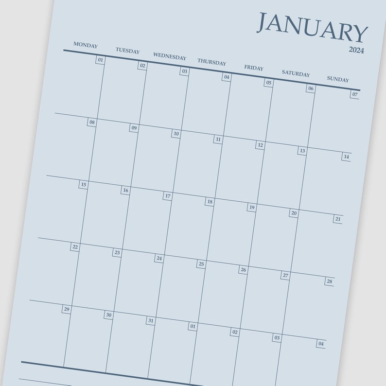 2024 Calendar Printable, A4 and A3 Format, 5 Different Colours at Your ...