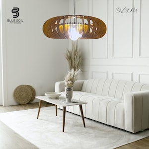 Lámpara de araña de madera BLOU, lámpara colgante de madera, moderna, decoración del hogar, iluminación de araña, iluminación colgante, lámpara de techo, minimalista, regalo