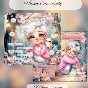 Happy Old Lady Klappkarte