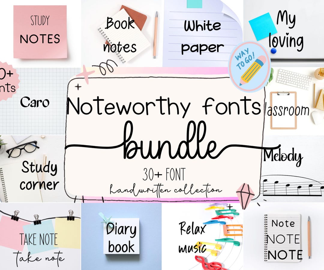 30 the Handwritten Font Bundle, Back to School, Procreate Fonts ...