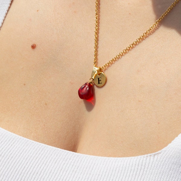 Personalized Pomegranate Seeds Necklace, Summer Jewelry, Best Friend Necklace