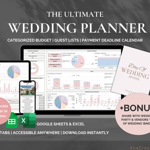 Wedding Planner Spreadsheet Wedding Budget Tracker Wedding Timeline Checklist Guest List Tracker Wedding Itinerary Excel Googlesheet