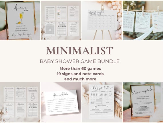Neutral Baby Shower Game Bundle, Baby Shower Games Bundle, Baby Game Bundle, Baby Games Bundle, Editable Game Bundle, Baby Shower Trivia