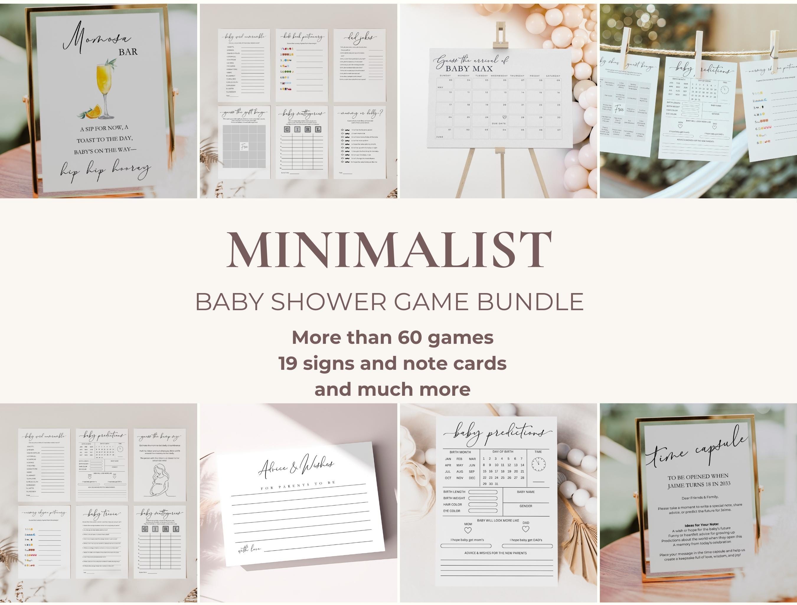Neutral Baby Shower Game Bundle, Baby Shower Games Bundle, Baby Game Bundle, Baby Games Bundle, Editable Game Bundle, Baby Shower Trivia