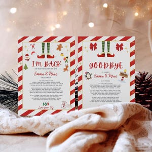Paquete de cartas de elfo editables Carta de llegada de elfo imprimible Carta de regreso Elfo de Navidad Elfo de regreso Carta de bienvenida de elfo de Navidad de tu elfo