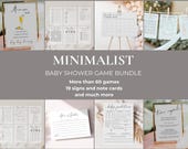 Minimalist Baby Shower Game Bundle, Baby Games Bundle, Editable Game Bundle, Baby Shower Trivia, Baby Predictions, Shower Game Pack
