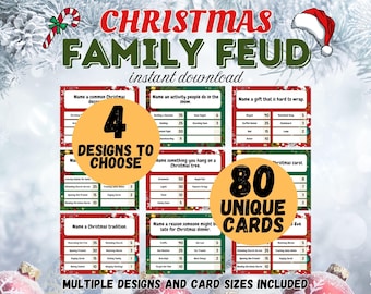Christmas Friendly Feud Game, Printable Christmas Game, Christmas Party Game, Christmas Game Adults Family, Christmas Trivia, Friendly Feud