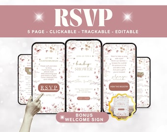 Celebrate with a Baby in Bloom Shower Invitation – Editable Wildflower Design with Online RSVP & Custom Bloom-Themed Details