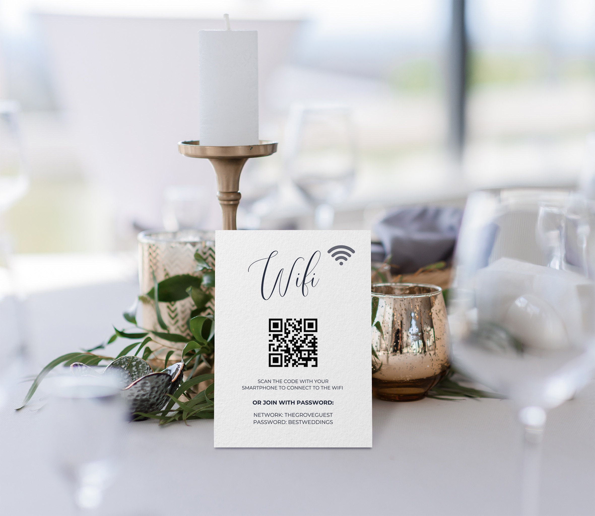 Custom Wifi QR Code Sign, WIFI Password Sign, Editable Wifi Sign ...