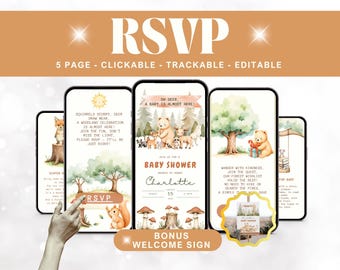 Woodland Baby Shower Invitation, Woodland Adventure Awaits, Baby Items Invitation, woodland animals invitation, Forest Baby shower
