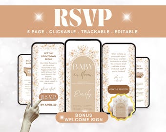 Baby in Bloom Digital Baby Shower Invite – Gender Neutral Wildflower Evite with Online RSVP Tracker, Mobile-Optimized Design