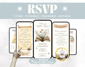 Digital Storybook Baby Shower Invite – Trackable RSVP for Boy, Girl, or Gender Neutral Baby Shower, Storybook Shower Reading Baby Shower
