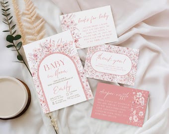 Wildflower Baby In Bloom Shower Baby Invite Bundle Girl Shower Bundle Girl Baby In Bloom Flower Baby In Bloom Decor Baby Blooming Boho