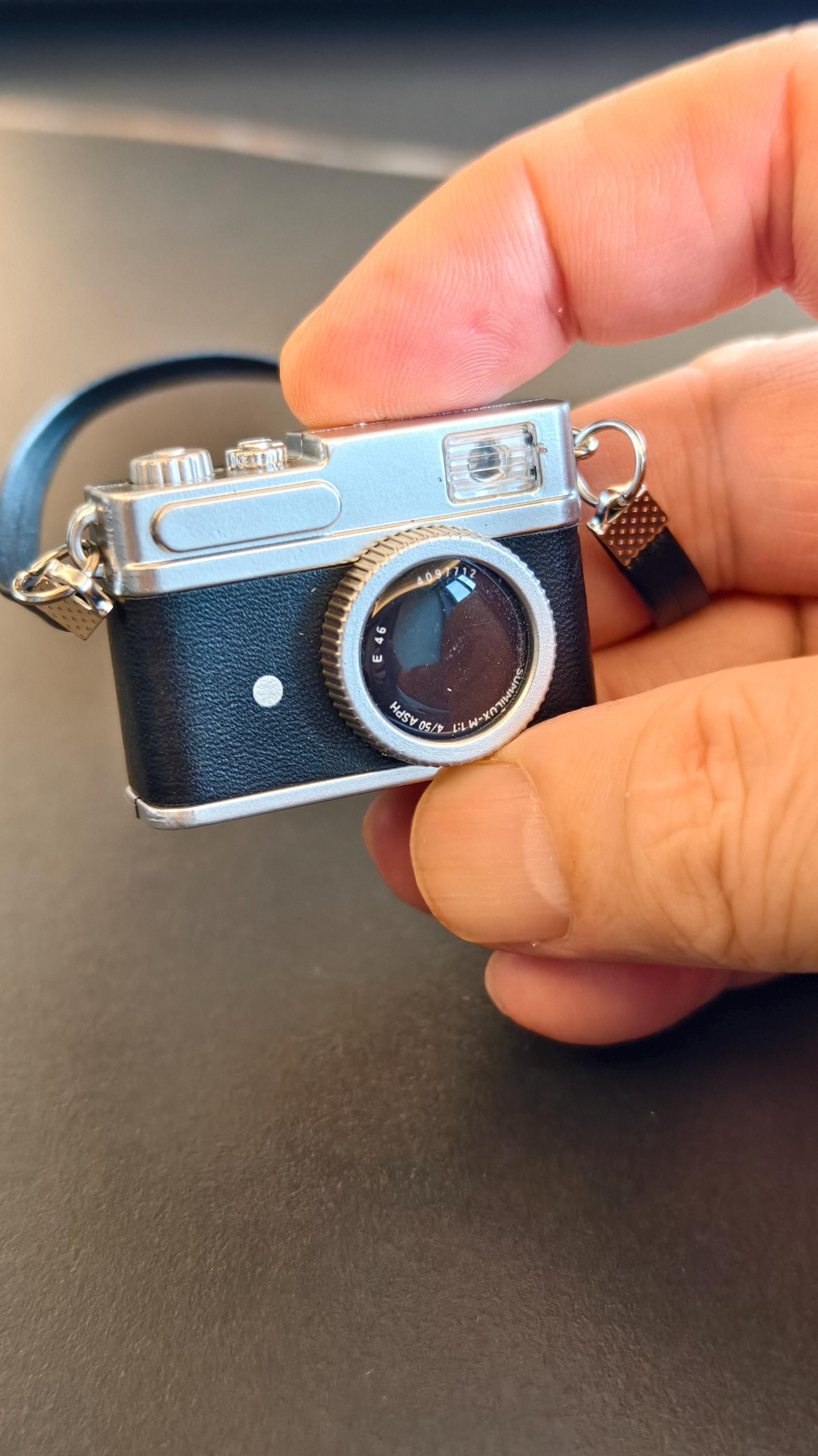 Miniature SLR camera with working flash, shutter sound, strap. Labubu, doll  camera, keychain