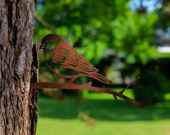 Rustic Swallow Tree Plug | Handcrafted Corten Steel Garden Art | Perfect Gift for Nature Enthusiasts | Outdoor Decoration | Grandmas Garden