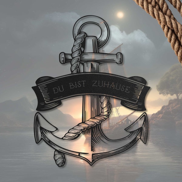 Personalized Anchor Metal Sign | Custom Maritime Decor | Unique Gift for Sea Enthusiasts | Customizable Sailing Art |Special and Unique Gift