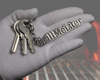 BBQ Schlüsselanhänger 'GrillMeister' | Perfektes Grill-Meister Accessoire | Robustes Geschenk für Barbecue Enthusiasten | Papa Geschenk