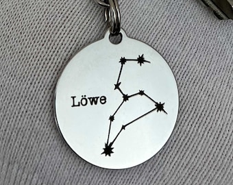 Celestial Leo Constellation Keychain | Personalized Astrology Art | Custom Leo Gift | Unique and Special Zodiac Keyring