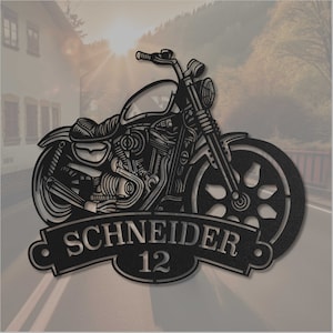 Personalized Motorcycle Metal Sign | Wall Decor for Bikers | Gift for Motorcyclists | Custom Nameplate | Unique Biker Gift