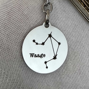 Celestial Libra Constellation Keychain | Personalized Astrology Art | Custom Libra Gift | Unique and Special Zodiac Keyring