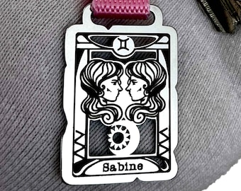 Personalized Gemini Zodiac Keychain | Zodiac Enthusiast Gift | Custom Astrology Charm for Gemini | Gemini Gift