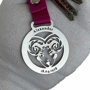 Custom Aries Face Zodiac Keychain | Personalized Astrology Charm | Aries Gift | Zodiac Enthusiast Gift | Special and Unique Gift