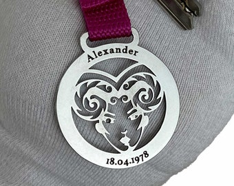 Custom Aries Face Zodiac Keychain | Personalized Astrology Charm | Aries Gift | Zodiac Enthusiast Gift | Special and Unique Gift