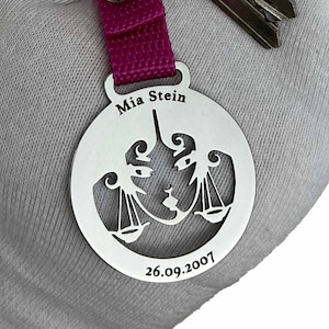 Custom Libra Face Zodiac Keychain | Personalized Astrology Charm | Libra Gift | Zodiac Enthusiast Gift | Special and Unique Gift