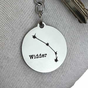Celestial Aries Constellation Keychain | Personalized Astrology Art | Custom Aries Gift | Unique and Special Zodiac Keyring