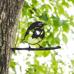 Handcrafted Titmouse Tree Stake | Corten Steel Garden Sign | Perfect Gift for Bird Lovers | Rustic Garden Art | Garden Décor Gift