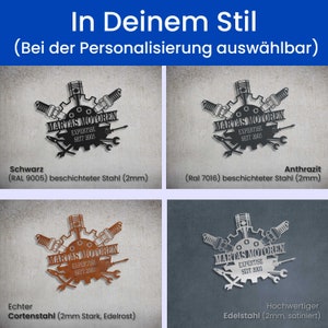 Personalisiertes Werkstatt Metallschild Individuelles Schild für die Auto-Werkstatt Besonderes und Einzigartiges Geschenk für Mechaniker Bild 5