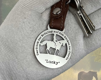 Personalized Horse Keychain | Custom Metal Keyring for Riders | Gift Idea for Horse Lovers | Unique Equestrian Keychain