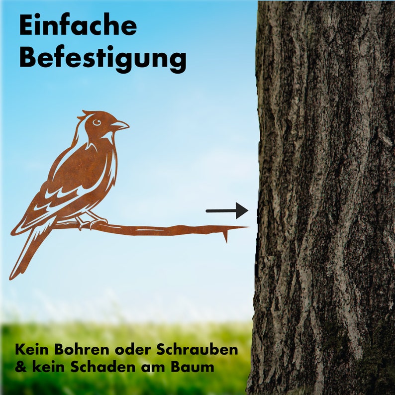 Handgefertigter Lärchen-Baumpfahl aus Corten Stahl Rostige Gartendeko Wetterfest & Einzigartig Handgemachte Gartenverzierung Langlebiges und stilvolles Dekor Bild 6