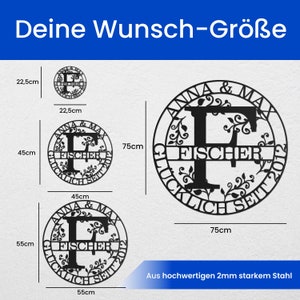 Personalisiertes Namensschild aus Metall Perfektes Hochzeitsgeschenk, Monogramm Wanddeko mit Nachnamen für Paare, Einzigartiges Geschenk Bild 6