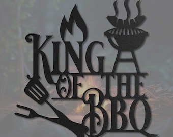 King of the Grill Metal Sign | Ultimate BBQ Gift for Grill Enthusiasts | Custom Nameplate for Your BBQ Spot | Special gift