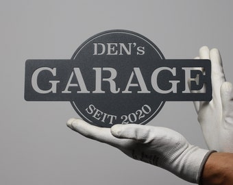 Plaque métallique de garage personnalisée d'inspiration vintage | élégance rétro pour les espaces modernes | Un cadeau unique pour les garagistes et les amateurs de voitures