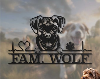 I Love My Dog Personalisiertes Metallschild | Anpassbare Hunderasse Wand-Dekor | Geschenk für Hundeliebhaber | Unikat ein besonderes Geschenk für Hundebesitzer