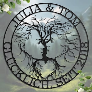 Personalized Adam and Eve Metal Sign | Custom Names and Date | Unique Romantic Gift Idea | Gift for her | Custom Metal Sign with Adam & Eve