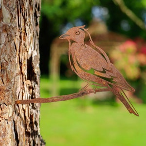 Handgefertigter Lärchen-Baumpfahl aus Corten Stahl Rostige Gartendeko Wetterfest & Einzigartig Handgemachte Gartenverzierung Langlebiges und stilvolles Dekor Bild 1