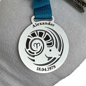 Celestial Aries Zodiac Illustration Keychain | Personalized Astrology Art | Custom Aries Gift | Unique and Special Zodiac Keyring
