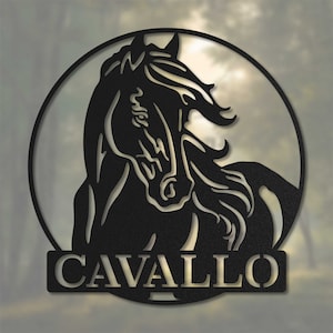 Elegant Horse Metal Sign | Personalized Steel Artwork | Gift for Equestrian Enthusiasts | Perfect Personalized Gift | Horse Design Sign